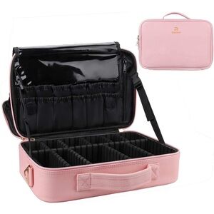 Relavel Travel Makeup Cosmetic Case in Pink
